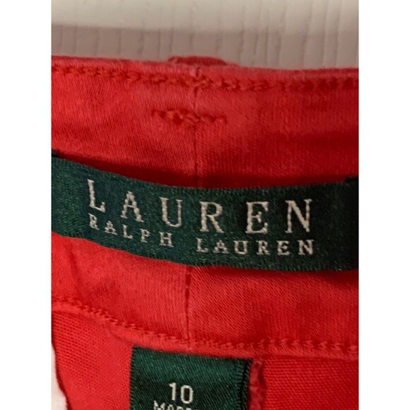 Lauren Ralph Lauren Ankle Pants SZ 10 Pink Red Capris Classic Casual Preppy - Picture 8 of 11